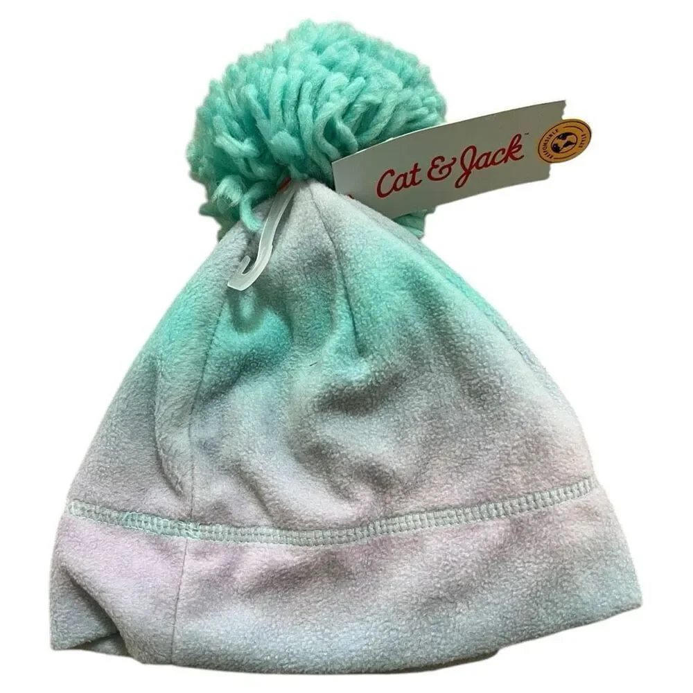 NEW Cat & Jack Baby Girls' Fleece Beanie Green Purple Blue 12-24M